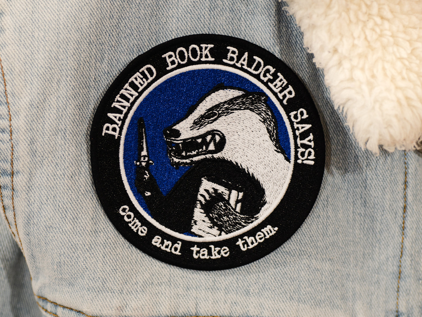 Banned Book Badger - Iron-on Patch