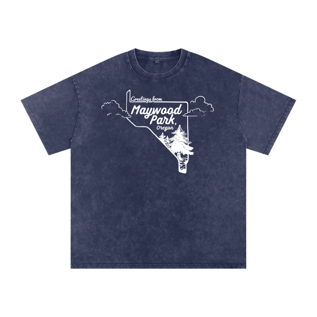 Greetings from Maywood Park - Acid Wash Heavyweight Tee