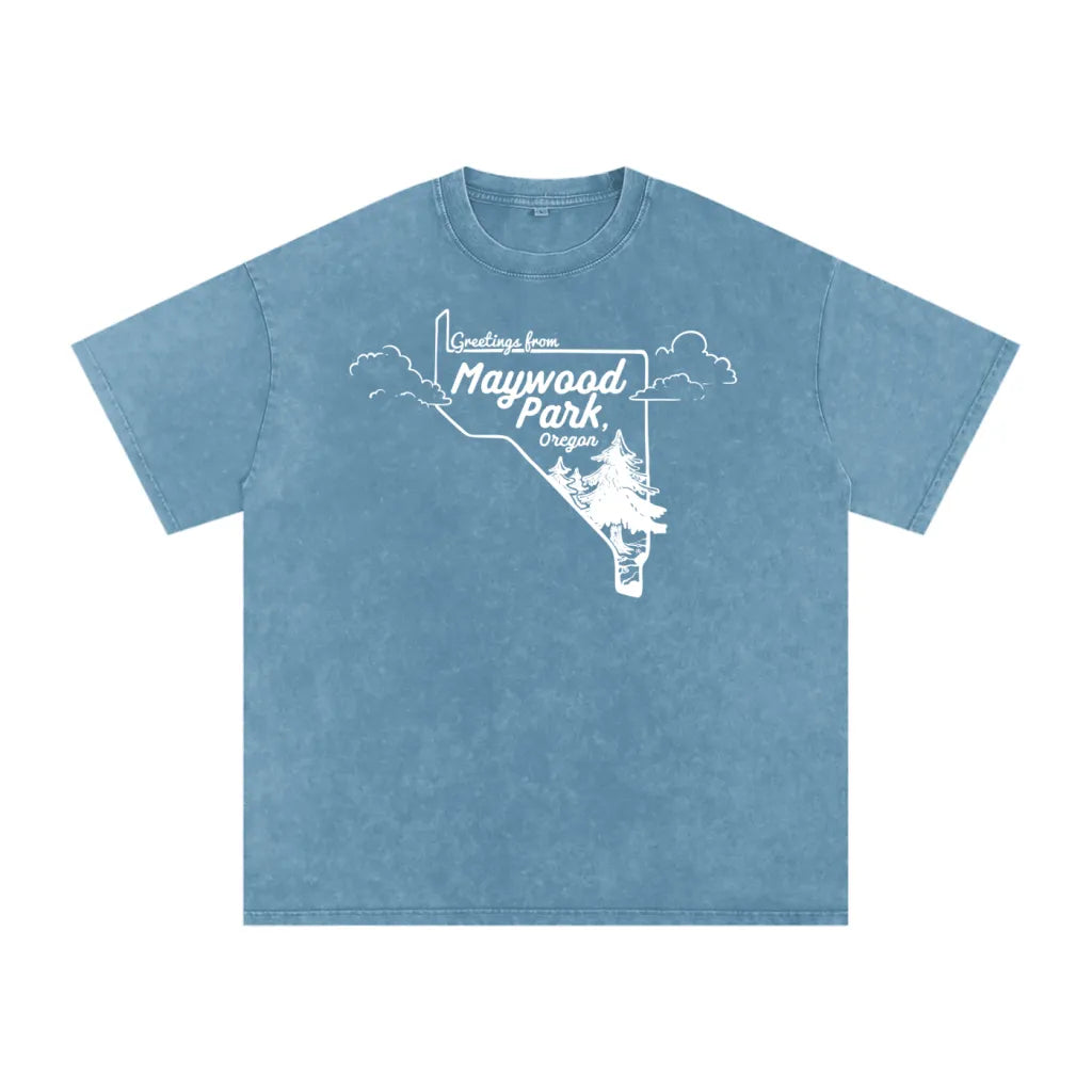 Greetings from Maywood Park - Acid Wash Heavyweight Tee