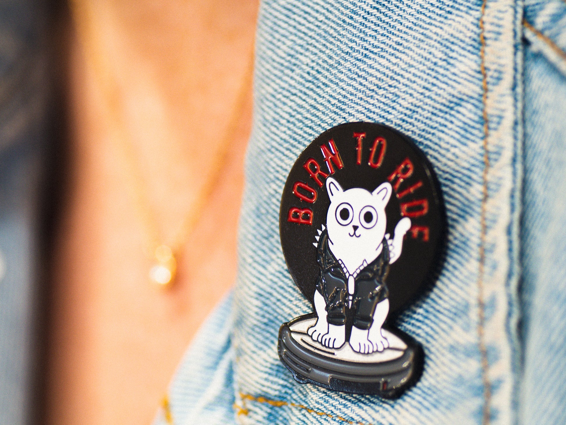 Roomba Cat Enamel Pin - Born to Ride