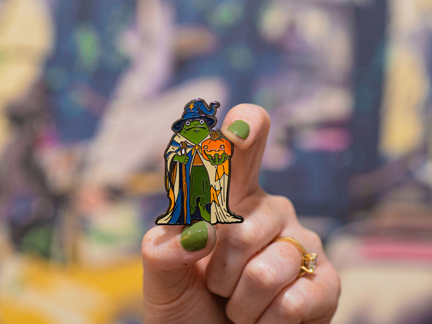 Bogart the Green - Frog Wizard Enamel Pin